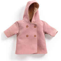 Pomea - Vêtement poupée manteau rose à capuche
