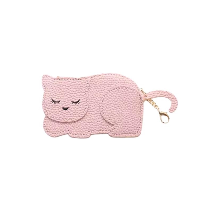 Porte-monnaie chat rose