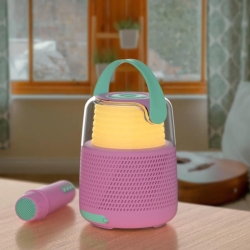 Enceinte lumineuse et karaoké - Rose