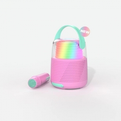 Enceinte lumineuse et karaoké - Rose