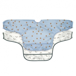 Pack de 2 bavoirs à longues manches - Happy Smile blue