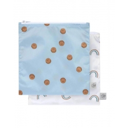 Lot de 2 pochettes pour snack - Happy Smile