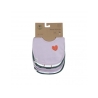 Pack de 5 bavoirs - Happy Coeur lavender