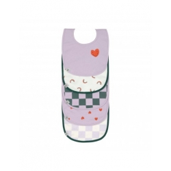 Pack de 5 bavoirs - Happy Coeur lavender