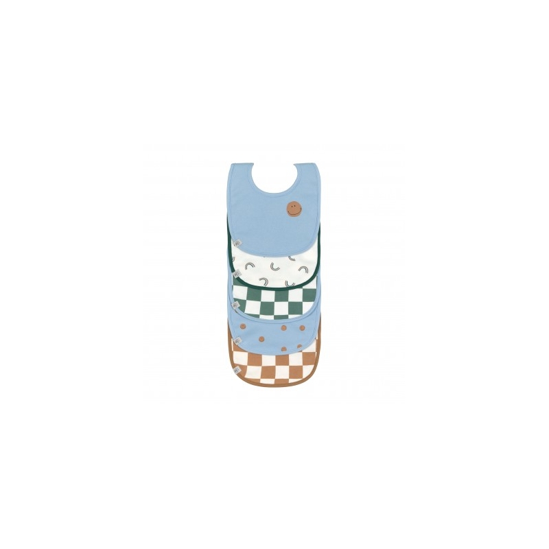 Pack de 5 bavoirs - Happy Smile blue