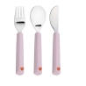 Pack de 3 couverts inox - Happy Coeur lavender