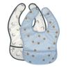 Pack de 2 bavoirs plastifiés avec poche - Happy Smile bleu ciel