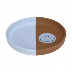 Assiette silicone - Happy Smile bleu