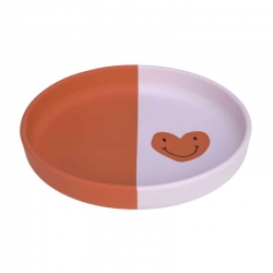 Assiette silicone - Happy Coeur lavender