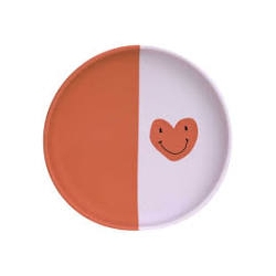 Assiette silicone - Happy Coeur lavender