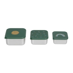 Lot de 3 boites à goûter - Happy Smile vert