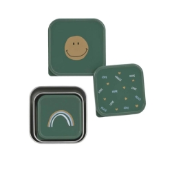 Lot de 3 boites à goûter - Happy Smile vert