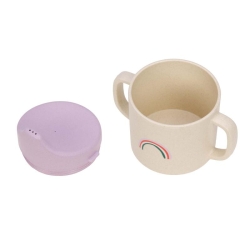 Tasse d'apprentissage en cellulose - Happy Coeur lavander