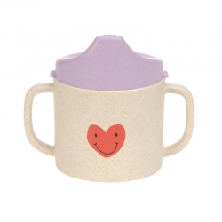 Tasse d'apprentissage en cellulose - Happy Coeur lavander