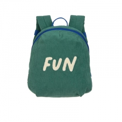 Little Gang - Petit sac à dos velours Fun vert océan