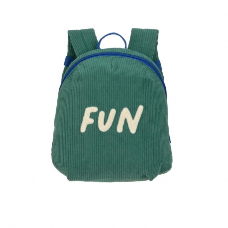 Little Gang - Petit sac à dos velours Fun vert océan
