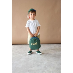 Little Gang - Petit sac à dos velours Fun vert océan