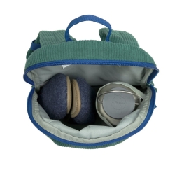 Little Gang - Petit sac à dos velours Fun vert océan