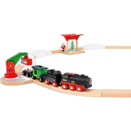 Circuit train à vapeur de Noël