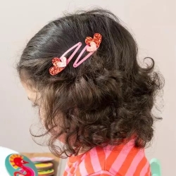 Barettes à cheveux pailletées - Coeurs