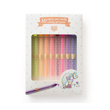 Lovely paper - 6 stylos gel candy