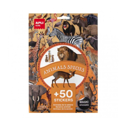 50 stickers repositionnables - Animaux de la savane