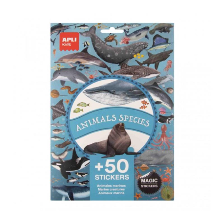 50 stickers repositionnables - Animaux marins