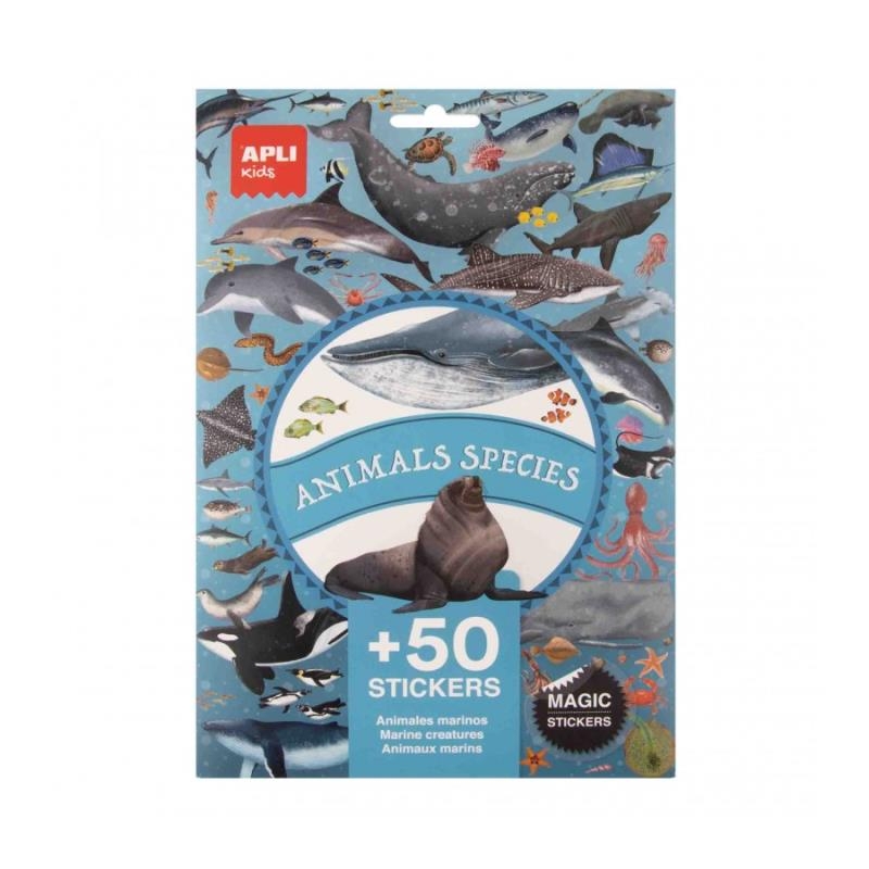 50 stickers repositionnables - Animaux marins