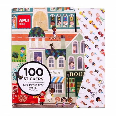 100  stickers repositionnables - La ville et ses habitants
