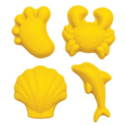 Scrunch - Set de 4 moules de sable jaune pastel