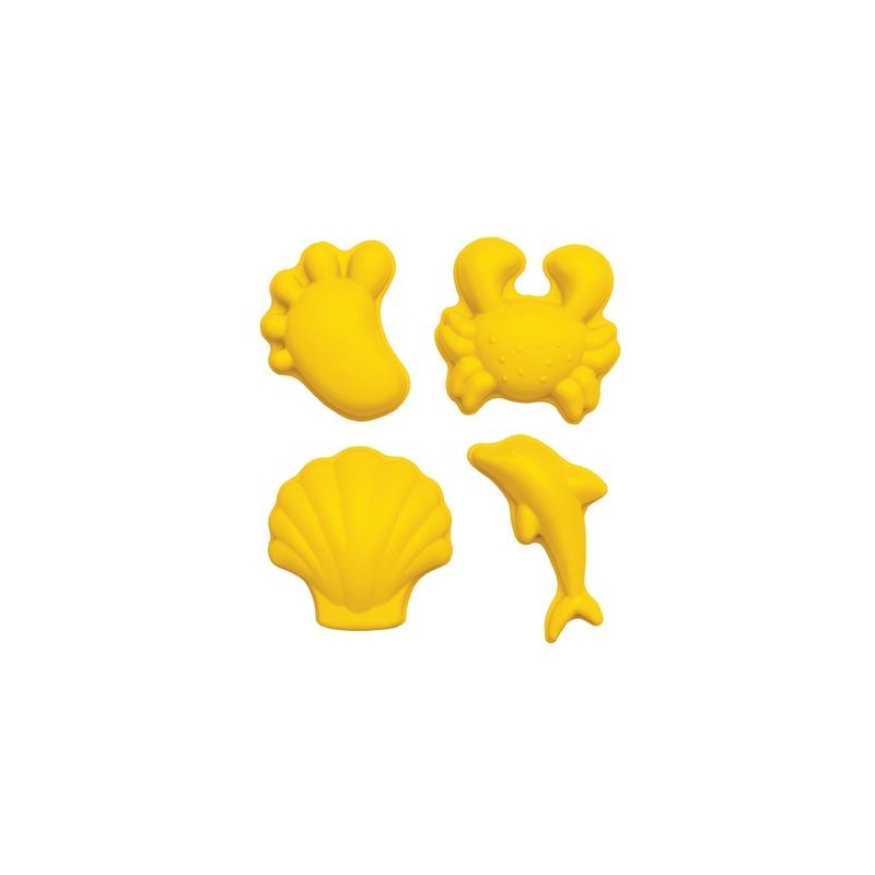 Scrunch - Set de 4 moules de sable jaune pastel