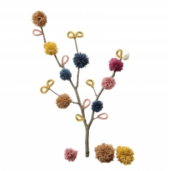 Valise pompoms  et tricotin