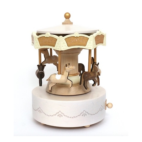 Boîte à musique en bois -  Carrousel
