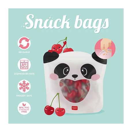Set de 3 pochettes à goûter panda