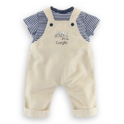 Vêtement t-shirt + salopette  bébé 36cm