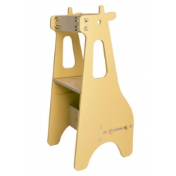 Tour d'observation Montessori - Girafe - moutarde