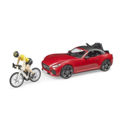 Roadster avec vélo et cycliste