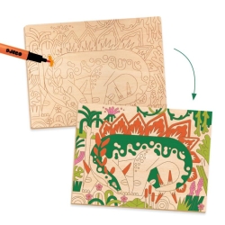 Coloriage sur bois - Dino world