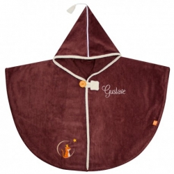 Cape de bain velours - Tigre chocolat