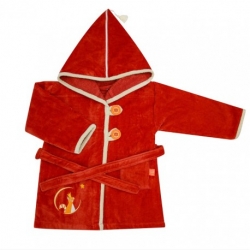 Peignoir velours 4/6 ans - Panda roux terracotta