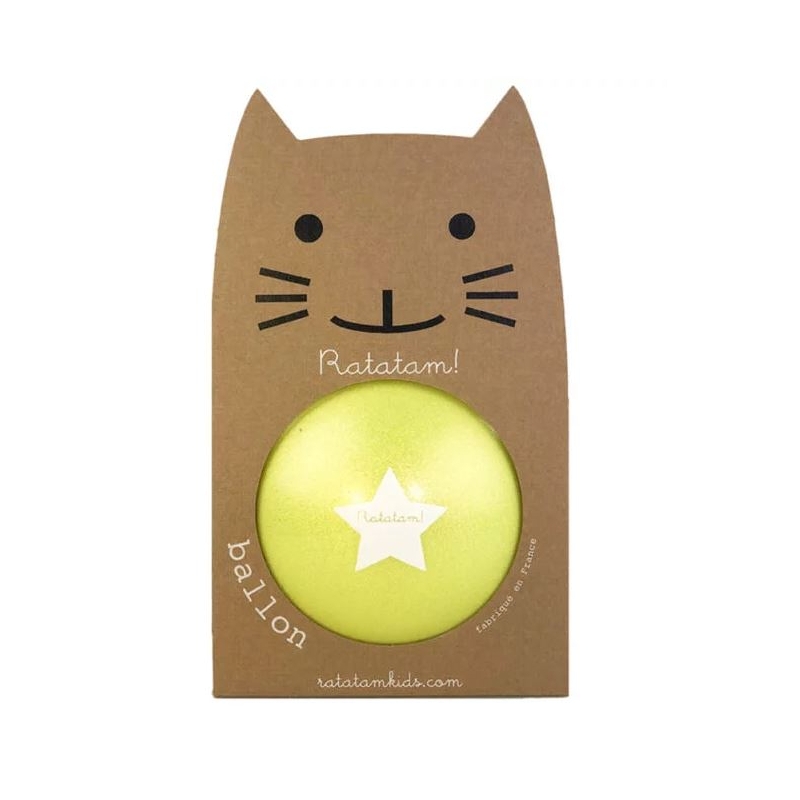 Ratatam - Ballon pailleté jaune summer 15 cm