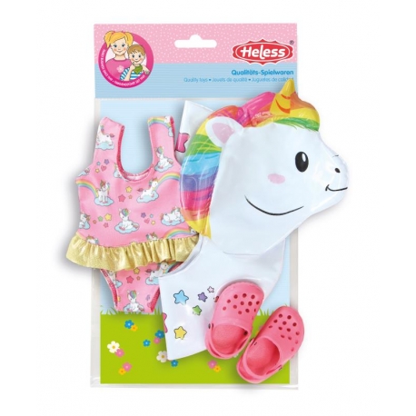 Set 3 pièces de bain pour poupée Licorne 28-35cm