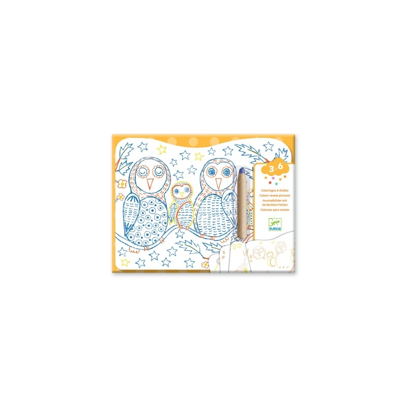 Coloriages à révéler - Familles des sous-bois