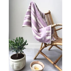 Serviette de bain rayée Papillons 70x140cm - Parme