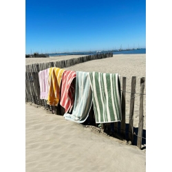 Serviette de bain rayée Papillons 70x140cm - Parme