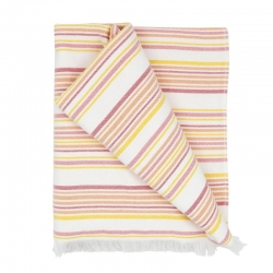 Fouta rayée 100x180cm - Tangerine