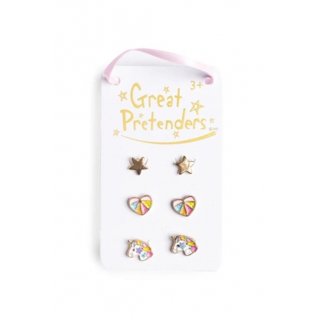 Set de 3 paires de boucles d'oreilles  - Licorne