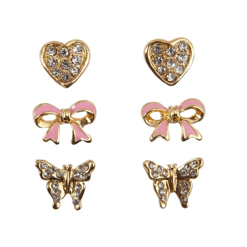 Set de 3 paires de boucles d'oreilles - Strass
