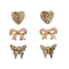 Set de 3 paires de boucles d'oreilles - Strass