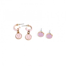 Set de 2 paires de boucles d'oreilles - Smiley